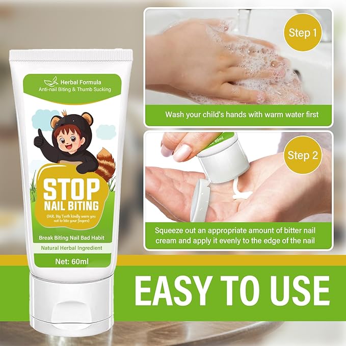 Nail Biting Treatment for Kids, Nail Biting Prevention for Kids & Adults, 100% Natural Plants, Bitter Taste Thumb Sucking Deterrent