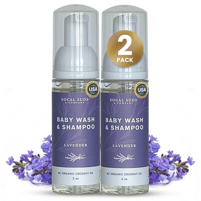 SoCal Suds & Company 2oz Organic Foaming Baby Wash & Shampoo - Lavender - 2 Pack