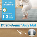 1.3" Thick Baby Play Mat for Floor, 39x59 Foam Tummy Time Mat, Padded Support Soft Plush Nursery Rug for Infant Kids Toddler Crawling Kick Activity (Light Grey)