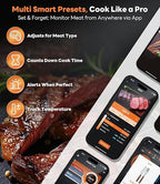 Wireless Meat Thermometer – Stable Bluetooth Smart Probe with ±1.8℉ Accuracy, 0.5s Fast Response & Long-Lasting Battery, IP67 Waterproof, App Controlled for Grill, Oven, Air Fryer