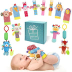 Baby Hanging Rattle, Wrist Rattles Foot Finder Rattle Sock, Hand and Feet Rattle Toy, Newborn Present Baby Shower Birthday Gift Set for0 3 6 9 12 24 to 36 Months Babies(12 E)