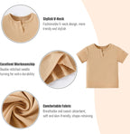 OPAWO Toddler Boy Shirts 3 Pack, V-Neck Short Sleeve Toddler Tshirts, Blank Baby Tee Shirts Summer Tops 12 Months-5T