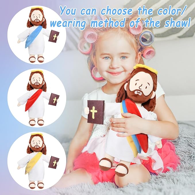 Jesus Stuffed Doll Plushie, 14" My Friend Jesus Plush, Christian Religious Party Gifts for Kids, Church,Baptism, Easter, Christmas Decor