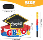 WERNNSAI Graduation Piñata - Graduation Party Game Supplies Graduation Cap Piñata with Blindfold and Bat for Kids Boys Girls Kindergarten Elementary College Party Decoration (12.5" x 16.5" x 3")