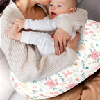 GFU Nursing Pillow Cover for Boys and Girls, Breastfeeding Pillow Case for Newborn, Soft Baby Breastfeeding Pillow Slipcover Colourful Bow & Flowers, Stretchy Feeding Cover (Cover Only)