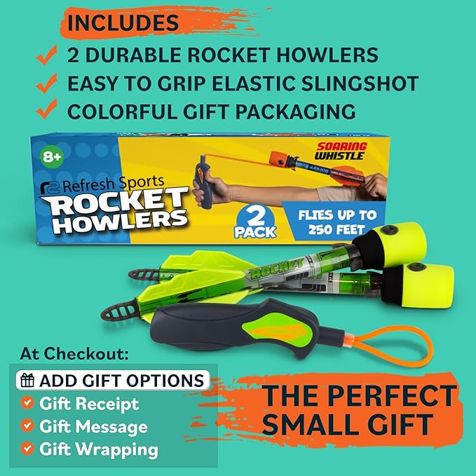 Light Up Foam Rocket Toys for Kids: Best LED Rocket Launcher Slingshot Lights Up & Makes Noise! for Boys & Girls. Outdoor Toy Party Favors Easter Stuffers & Great Gifts for Ages 8 9 10 11 12 13 & Up