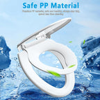 Family Toilet Seat Elongated, Built-in Toddler Potty Training Seat, Baby Toilet lid 2 in 1 Soft Close Quiet with Magnet, Easy Clean PP Material Safe and No Loosen (White Elongated 18.5 Inch)