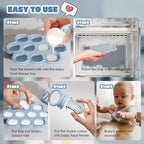 Baby Feeding Sets: Baby Fruit Food Feeder & Breastmilk Popsicle Molds for Teething Relief, BPA-Free Silicone Pouch & Nipple, Safely Introduce Solids, Teether Toys for Babies 3-6 6-12 Months