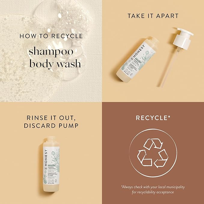 The Honest Company 2-in-1 Cleansing Shampoo and Body Wash for Sensitive Skin Gentle Tear-Free Hypoallergenic Baby with Naturally Derived Ingredients Fragrance-Free 10 fl oz
