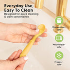 KeaBabies Silicone Baby Spoons, Self Feeding 6-12 months - 3-Pack Baby Weaning Eating Utensils, Toddler First Food Training Spoon, Infant, Kids Feeding Supplies Essential Set,Dishwasher-safe (Valiant)