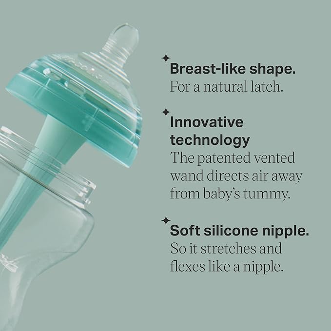 Tommee Tippee Advanced Anti-Colic 10 Piece Bottle and Pacifier Set, 5 and 9 oz BPA Free Bottles, Newborn 0+ months, Slow & Medium-Flow Breast-Like Nipples, 3 Travel Bottle Lids, 2 Ultralight Pacifiers