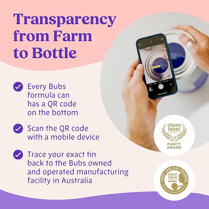 Bubs 365 Grass Fed Toddler Nutritional Drink, Non-GMO Whole Milk-Based Formula, for Kids 12-36 Months, 20 oz