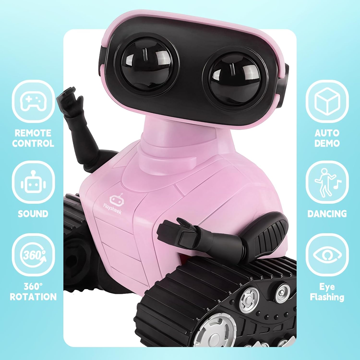 Emo Robot - Rechargeable Kids RC Robot, Auto-Demonstration, Age 3+ - Pink