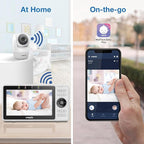 VTech Upgraded Smart WiFi Baby Monitor, 1080p FHD Camera and 5" HD IPS Display, Free App with Motion Video, Sound/Motion Detection and Notifications, Fully Remote Pan-Tilt-Zoom: VM901