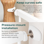 Cumbor 36" Extra Tall Baby Gate for Dogs and Kids with Wide 2-Way Door, 29.7"- 46" Width, and Auto Close Personal Safety for Babies and Pets, Fits Doorways, Stairs, and Entryways, White