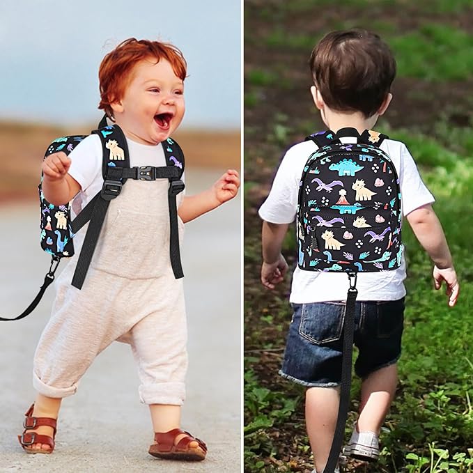 Accmor Toddler Backpack Leash, Cute Dinosaur Kids Backpack with Anti Lost Wrist Link, Mini Child Backpack Leash Baby Walking Harness for Outdoor Travel, Adorable Backpack Tether for Boys