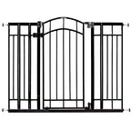 Ingenuity Multi-Use Decorative Extra Tall Walk-Thru Baby Gate, Fits Openings 28.5-48 Inch (Pack of 1), Black Metal, for Doorways and Stairways, 36' Tall Baby and Pet Gate, Black, One Size