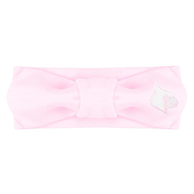 Creative Knitwear Louisville Cardinals Infant Girls Pink Solid Hair Knot Headband Embroidered Logo - Size Newborn - 4T