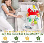 Red Crab Baby Toy - Clip-On Hanging Sensory Toy for Car Seat, Stroller, Gym with Squeaker, Crinkle, Rattle, Mirror & Teether | Soft Plush 0-12 Months Infant Developmental Toy for Tummy Time (Red)