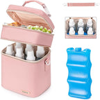 Breastmilk Cooler Bag with Ice Pack Fits 6 Baby Bottles Up to 9 Ounce