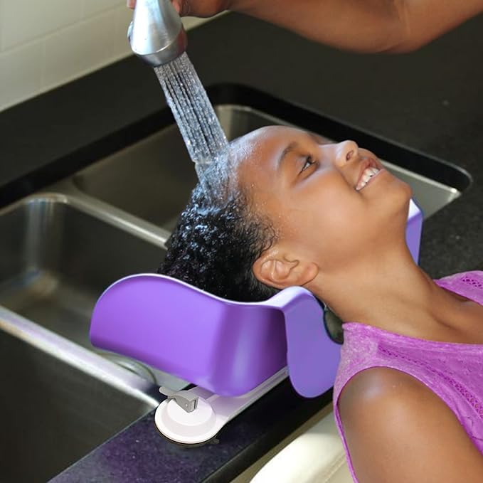 Shampoo Buddy Portable Hair Wash Basin for Children, Toddlers, Kids, Teens | Portable Shampoo Bowl for use on Bathtub or Sink (1 Pack - Random Color)