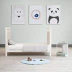 Byrd & Blume Round Baby Play Mat, Organic Cotton Soft Padded Nursery Floor Mat, Safe Hypoallergenic Baby Mat, Reversible, Foldable, Portable Infant Tummy Time Mat Fits Tents & Playpens (40"x40") Blue