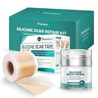 Advanced Silicone Scar Cream and Scar Sheets, Professional Scar Repair Kit for Surgical Scars, Stretch Marks, Old and New Scars