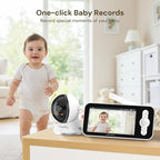 Leivewlity Baby Monitor No WiFi with Camera and Audio, 5" 1080P HD Screen with 1100ft Range, 5000mAh Battery, 8X Zoom, Infrared Night Vision, VOX, 2-Way Talk, Photo & Video Record for Crib, Nursery