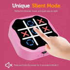 3 in 1 Electronic Tic Tac Toe Game, Handheld Digital Tic Tac Toe Bolt Game with Silent Mode, Portable Learing Toys Gift for Kids & Adults, Pink