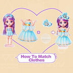 Magnetic Dress Up Dolls,Paper Dolls for Girls Ages 4-10,DIY Princess Magnetic Dress-Up Doll Pretend Play Set, Great for Girl Birthday (Joy)