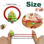 12Pcs Cute Red Hair Ties Toddler Christmas Hair Accessories, Cartoon Small Elastic No Damage for Baby Little Girls Kids Ponytail Holders New Year Holiday Hair Bands, Stocking Stuffers Gift, BlueZOO