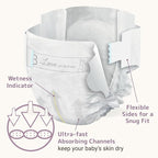 Bambo Nature Hypoallergenic Baby Diapers, Eco-Labelled Sustainable Diapers, Enhanced Leakage Protection, Totally Chlorine-free, Skin Friendly, and Super Absorbent - Size 3 (29 Count)