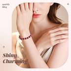 105pcs 10mm Rhinestone Beads for Jewelry Making, Dark Red Shiny Round Disco Ball Beads Bulk, Sparkle Crystal Clay Christmas for Bracelet Baseball Necklace Earring Crafting and DIY