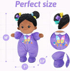 OUOZZZ 10" Black Baby Doll for 1 Year Old Girl Gifts - First African American Baby Dolls Toys for Girl Birthday Christmas Plush Gift for Toddler