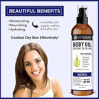 pureSCRUBS Ultra Moisturizing Unscented Body Oil Spray for Dry Skin, Massage, Stretch Marks, Organic Super Blend of Jojoba, Argan, Coconut, Sweet Almond & Avocado Oils Enriched with Vitamin E, Lg 4oz