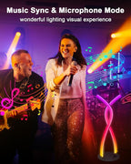 Daymeet LED Table Lamp, Modern Bedside Light Desk Nightstand Lamp RGBICW Color Changing Dimmable with Remote Music Sync Smart Bluetooth APP Control Night Light 5V USB Unique Desk Lamp for Bedroom Home