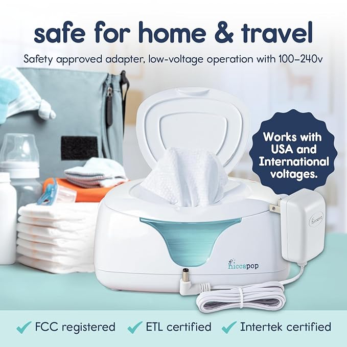 Hiccapop Baby Wipe Warmer and Baby Wet Wipes Dispenser | Baby Wipes Warmer for Babies | Diaper Wipe Warmer with Changing Light, White