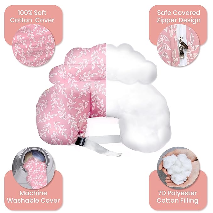 PILLANI Nursing Pillow, Breastfeeding Pillows for Enhanced Safety & Comfort for Mom & Baby, Removable Cotton Cover, Adjustable Waist Strap, Breastfeeding Essentials, Baby Registry Search