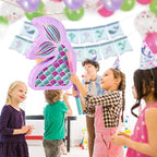 WERNNSAI Mermaid Piñata - Mermaid Party Supplies Piñata Bundle with Blindfold and Bat for Girls Kids Ocean Theme Birthday Party Game Carnival Activity Decorations (16.7" x 12.2" x 3.1")