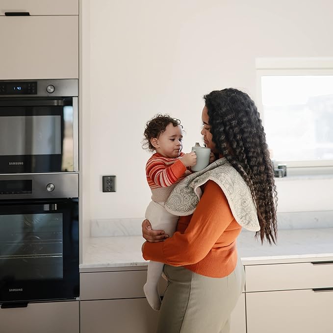 mushie Trainer Sippy Cup | Made in Denmark | Leak Resistant Twist-Off Lid & Handles | 6 Months + (Cloud)