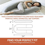 MedCline Pregnancy Pillow, Full Body Maternity Pillow For Side Sleeping, Comfortable Support for Bump, Back, Hip & Knees, Memory Foam Filling & Removable Cover, Pregnancy Essentials for Expecting Moms