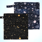 2pcs Cloth Diaper Wet Dry Bags, Waterproof Reusable Wet Bag with 2 Zipper Pockets & Handle, Washable Laundry Bags for Baby Adult Clothes Travel Beach Pool Daycare Yoga Gym Exercise Swimsuits,