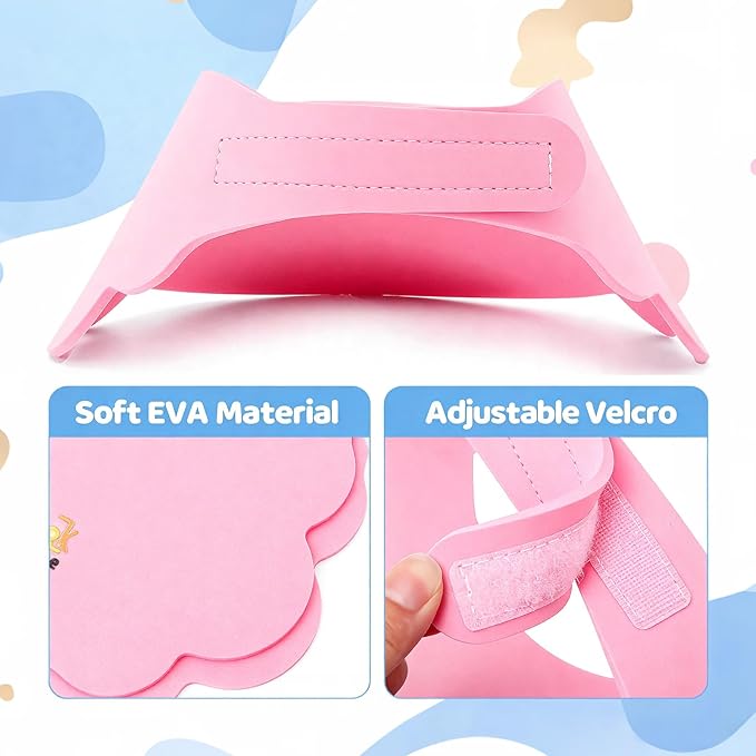 Baby Shower Cap Shield - Adjustable Waterproof Shower Visor for Kids, Soft Baby Hair Washing Shield with Ear Protection, Perfect for Toddlers & Children (White Rabbit)