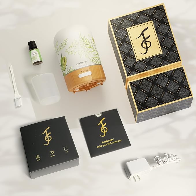 Aromatherapy Essential Oil Diffuser with Jasmine Oil, 6 in 1 Ultrasonic 100ML Aromatherapy Scent Humidifier Vaporizer with Dense fine Mist, Timer, Auto-Off (Summer-Jasmine)