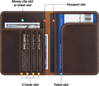 BIAOTIE Premium Leather Passport Holder Covers, Rfid Travel Wallet Passport Document Holder, Travel Essentials Wallet Cover Case for Men and Women (Coffee Brown)