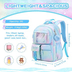 Kids Backpack for Girls - School Bags for Middle School Students - Book Bag for Elementary Primary - Blue