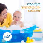 Nature's Baby 3 in 1 Baby Shampoo, Body Wash and Face Wash, Formulated for Problem and Sensitive Skin, No Sulfate or Artificial Fragrances, Vanilla Tangerine, 16 oz