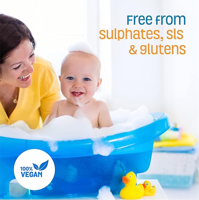 Nature's Baby 3 in 1 Baby Shampoo, Body Wash and Face Wash, Formulated for Problem and Sensitive Skin, No Sulfate or Artificial Fragrances, Vanilla Tangerine, 16 oz