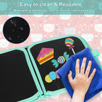 Erasable Doodle Set for Kids - Magic Drawing Book With 12 Watercolor Pens, 14 Page Reusable Book, Road Trip Car Game Writing Painting Set for Boys and Girls (Orange Cats)