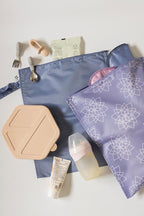 Tiny Twinkle Mess-Proof Waterproof Wet Dry Bag | 2-Pack Reusable Wet Bags for Swimsuits & Baby Clothes | Leakproof Wet Bag for Travel & Diaper Changes for Baby (Lotus)